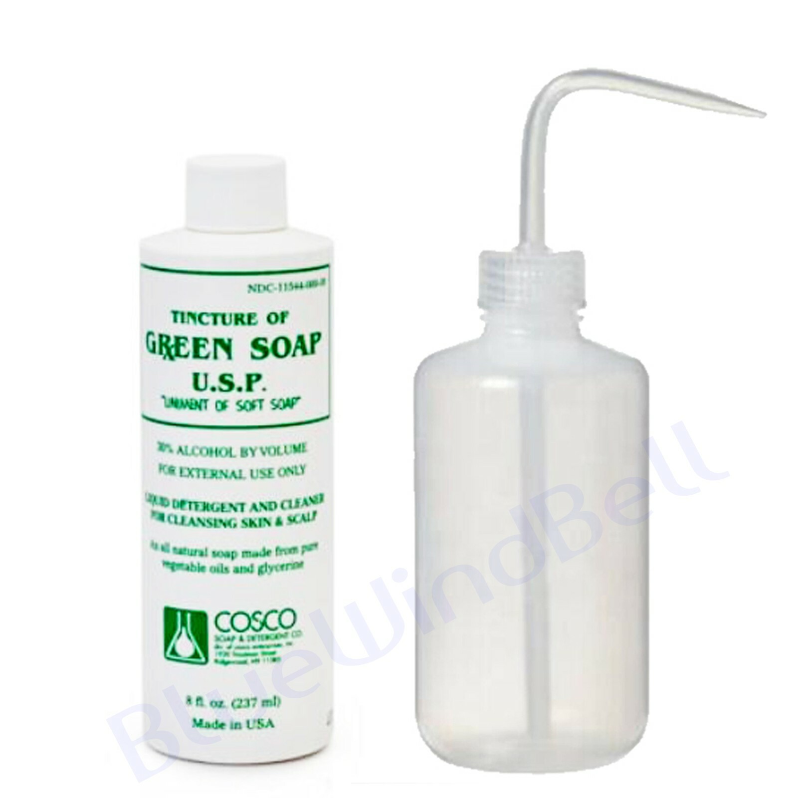 8 oz Cosco Green Soap Tattoo Stencil Wash and 8oz Diffuser Squeeze Bottle