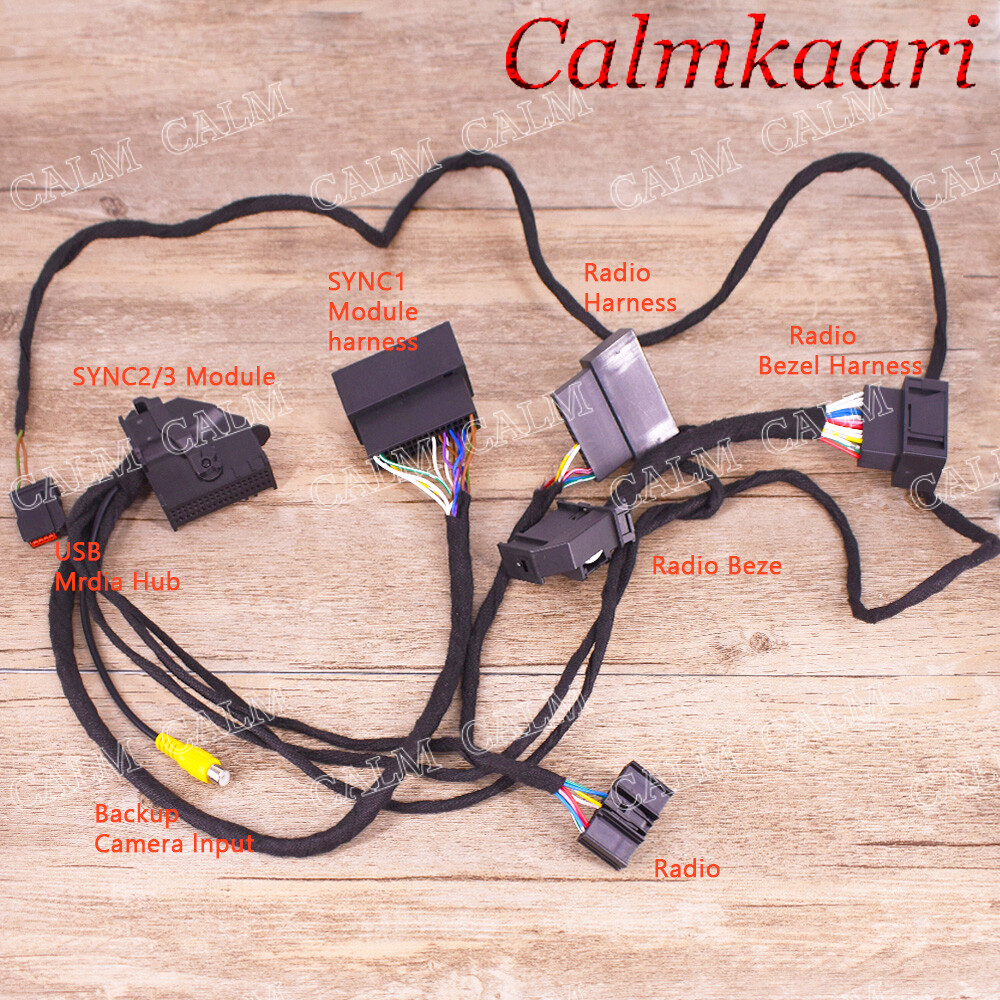 FOR Ford SYNC 1 to SYNC 2 SYNC 3, 4" TO 8" Custom PNP Conversion Power Harness