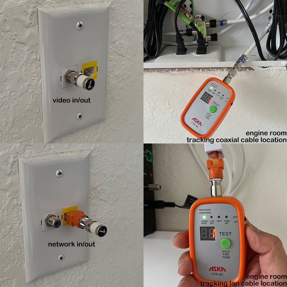 Coax cable pocket toner+ cable mapper combo for coaxial cable and Network cable