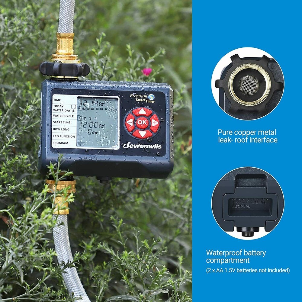 DEWENWILS Sprinkler Timer Water Hose Garden Irrigation Timer with 4 Programmable