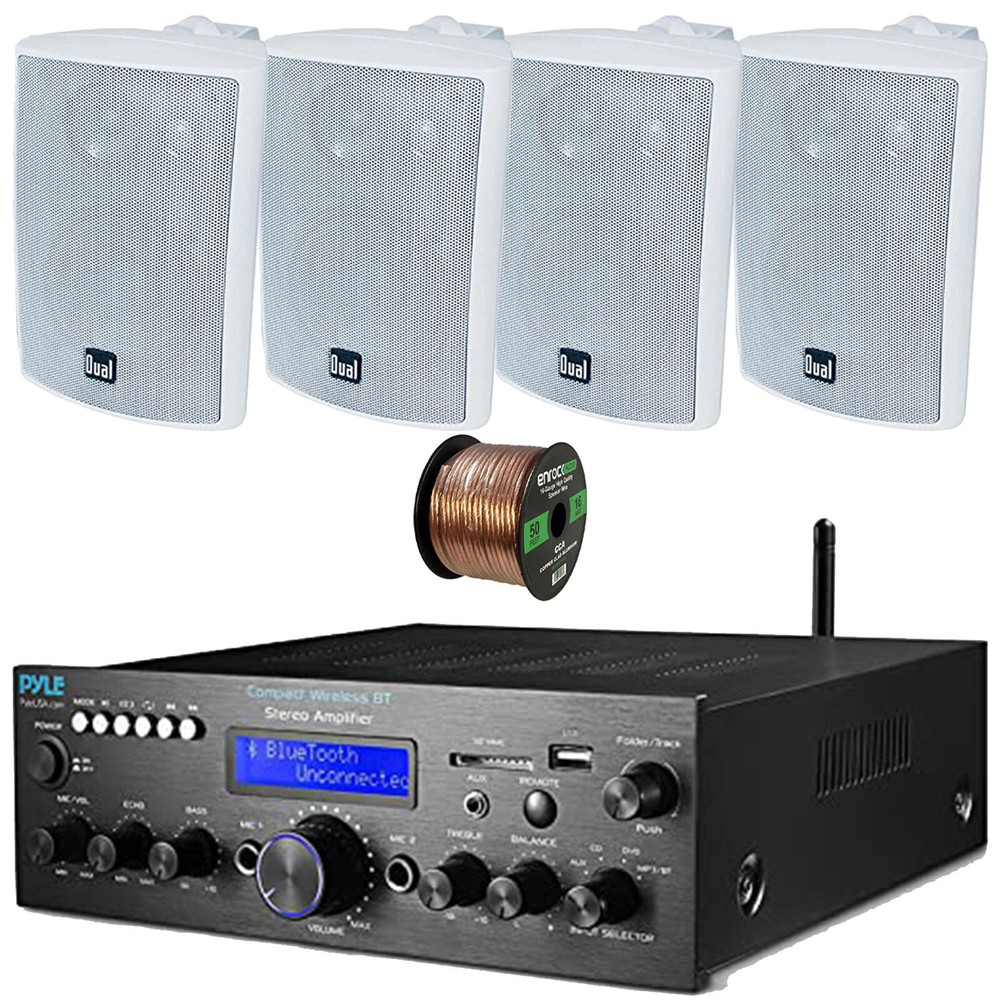 Pyle PDA612BU.5 Bluetooth FM Compact Home Receiver, 4x 4" 200W Max Speakers