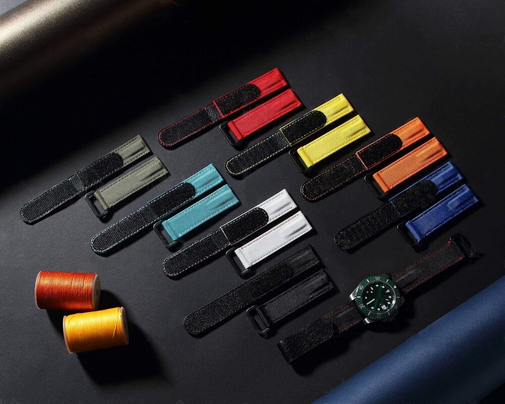 Hook & Loop Replacement Watch Strap Nylon Fabric Wrist Band fits 20 22mm Lug