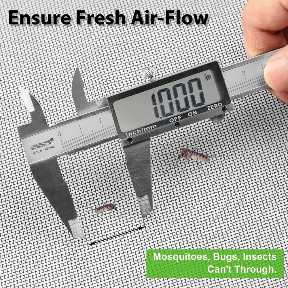 Window Screen Replacement Mesh Roll Adjustable for Patio Sliding Doors 48"x118"