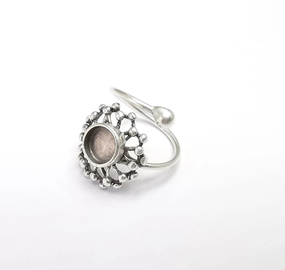 Flower, Sun Ring Setting Blank Cabochon Mounting Adjustable Resin Ring Base