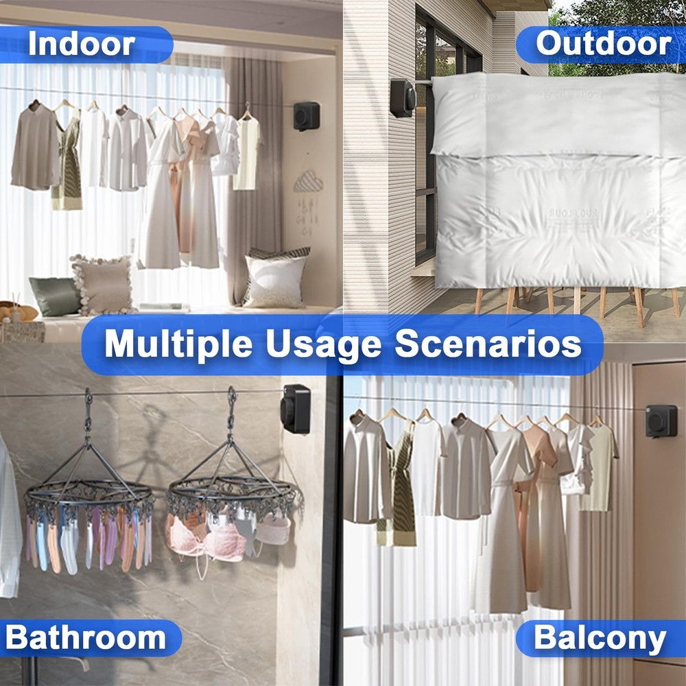Compact Mini Retractable Clothesline,Heavy Objects-15.1FT