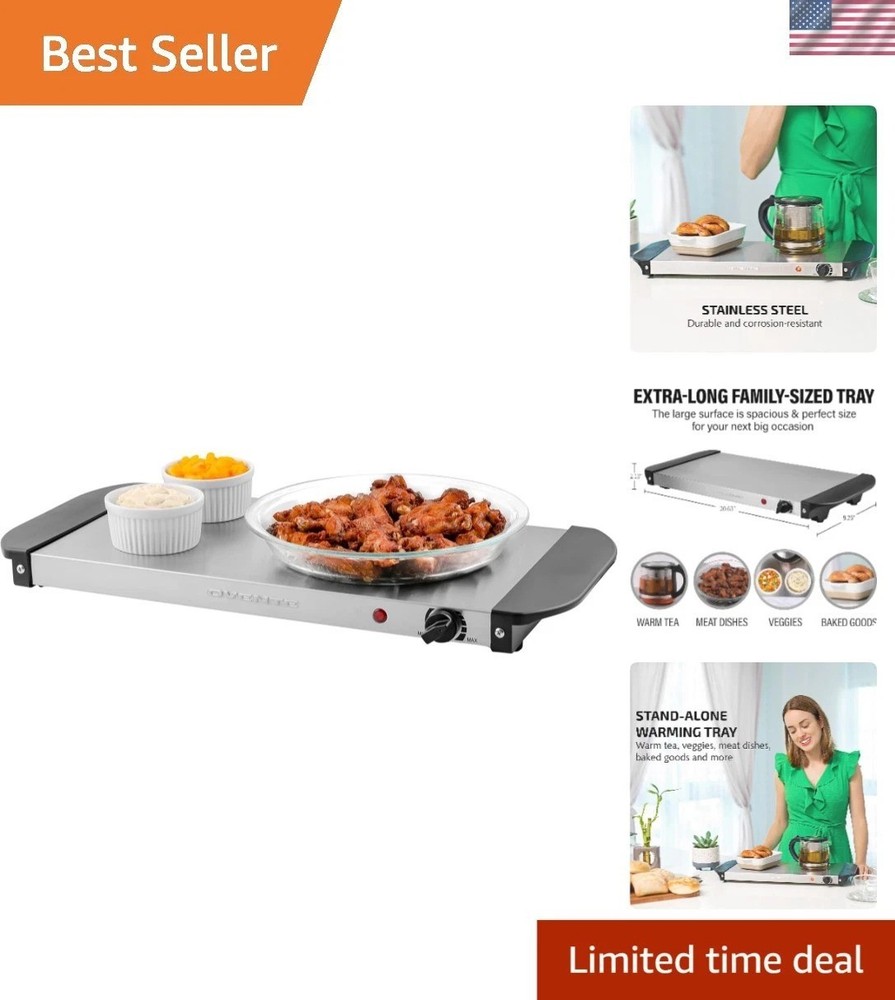 Elegant Electric Warming Tray – Adjustable Temperature Control & Compact Design