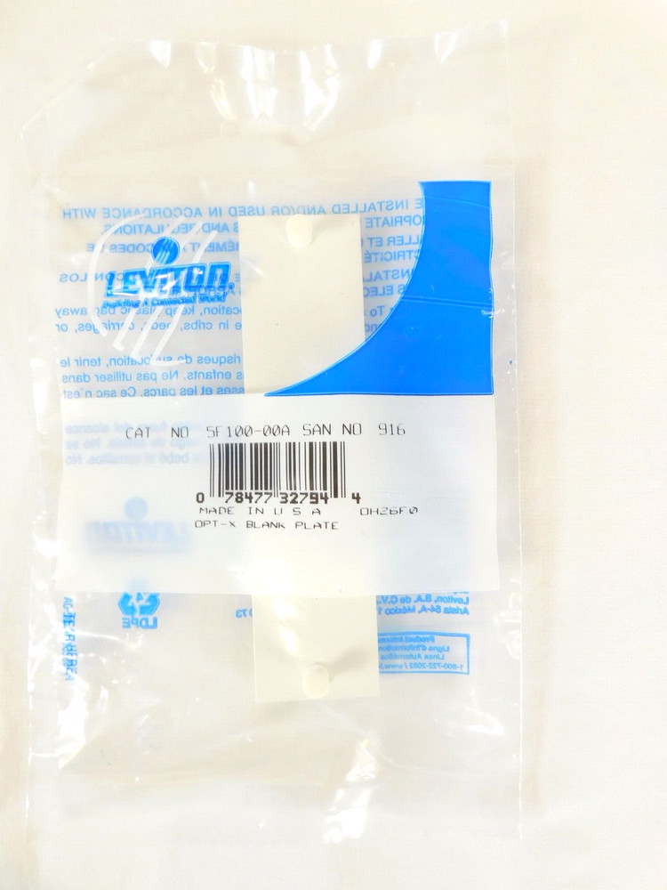 Fiber Optic Adapter Plate Opt-X SDX - White Blank Panel