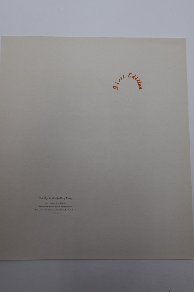 POLAND STAMP ALBUM TITLE PAGE SZYK MINT FIRST EDITION 1946 CLEAN BRIGHT ART