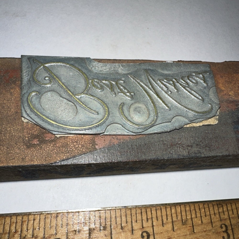 Print Block “ BEST WISHES “ Nice Script!