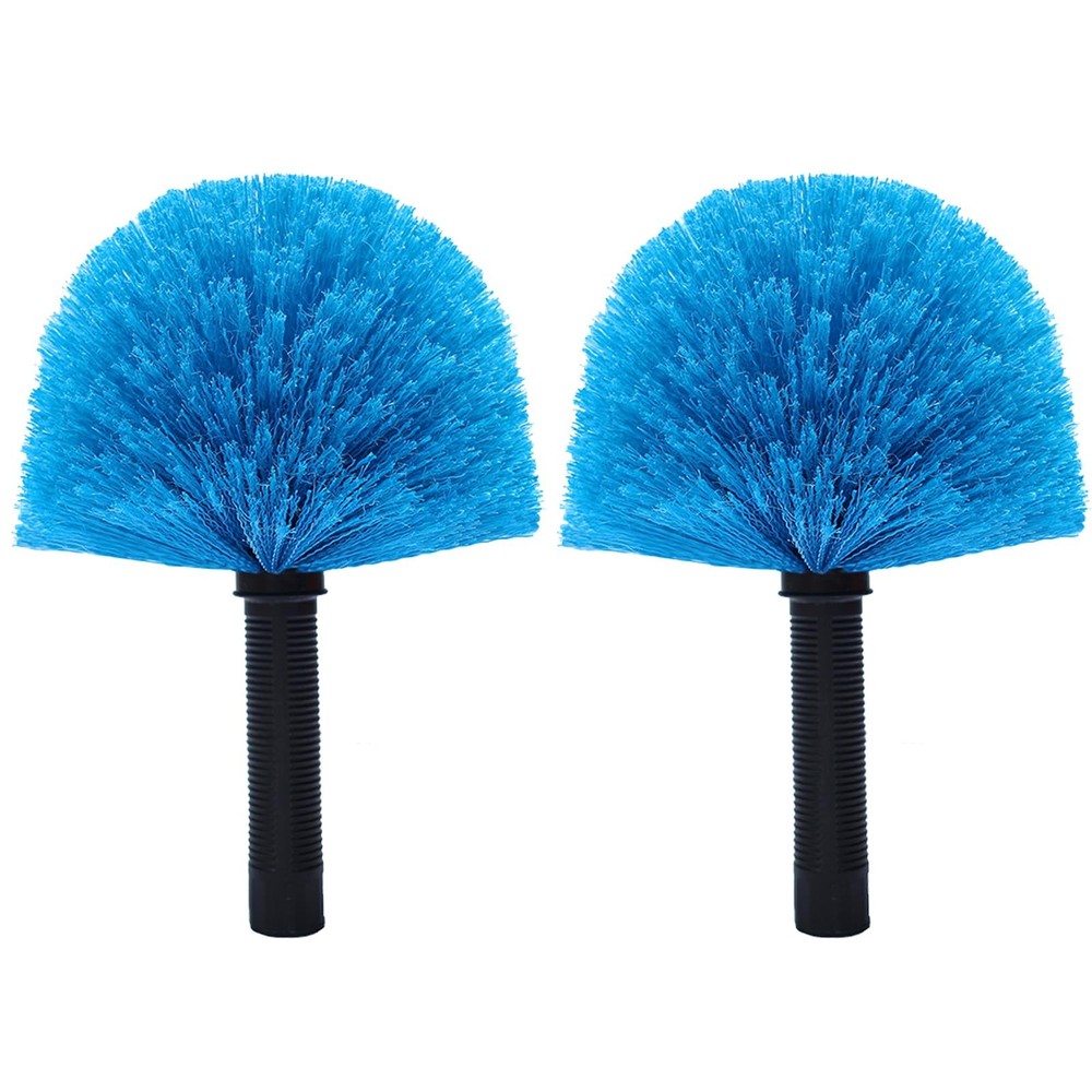 2 Pack Blue Robust Cobweb Duster Head Brush//Superior Twist-On Web Cleaning Tool