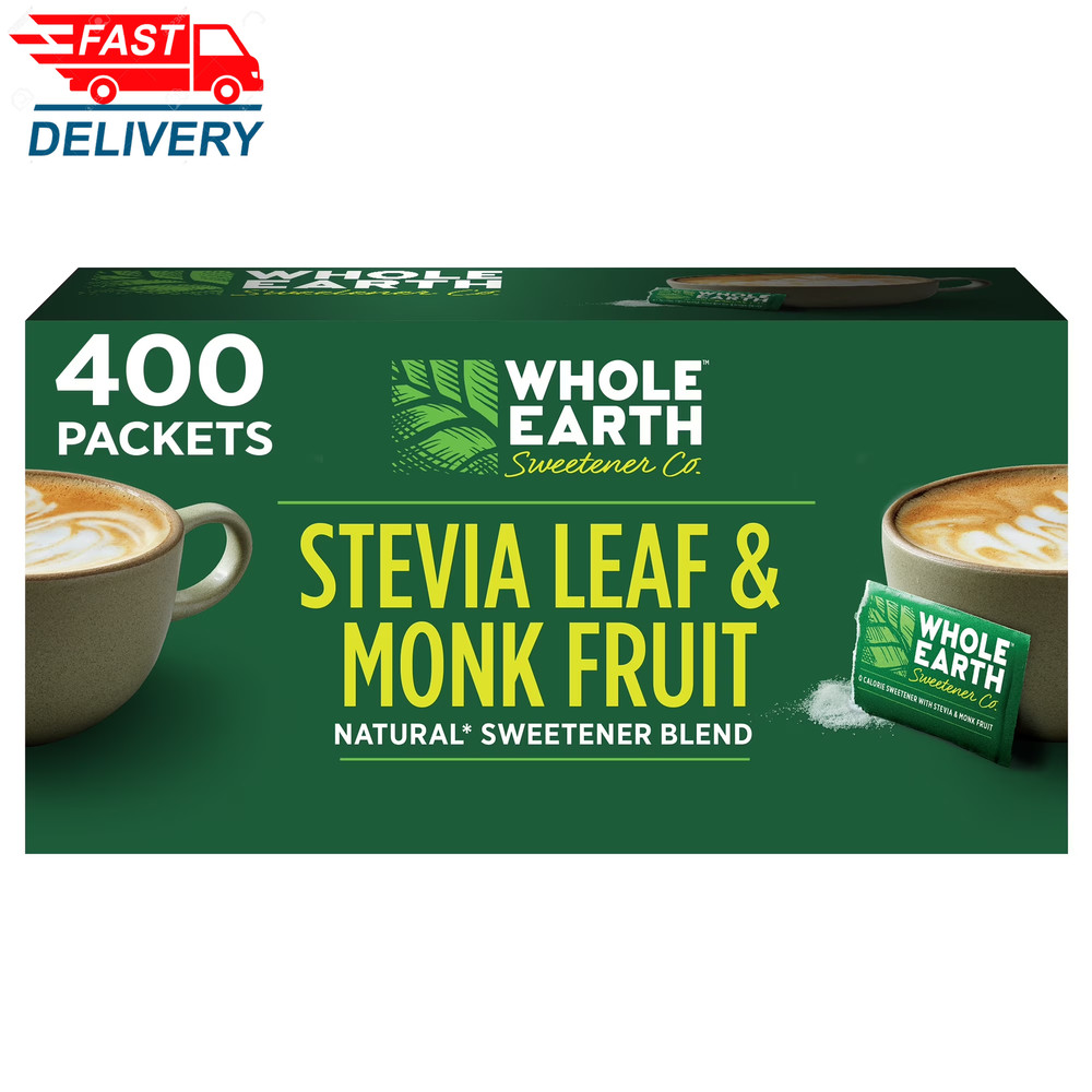 Stevia & Monk Fruit Zero Calorie Sweetener, 400 Packets