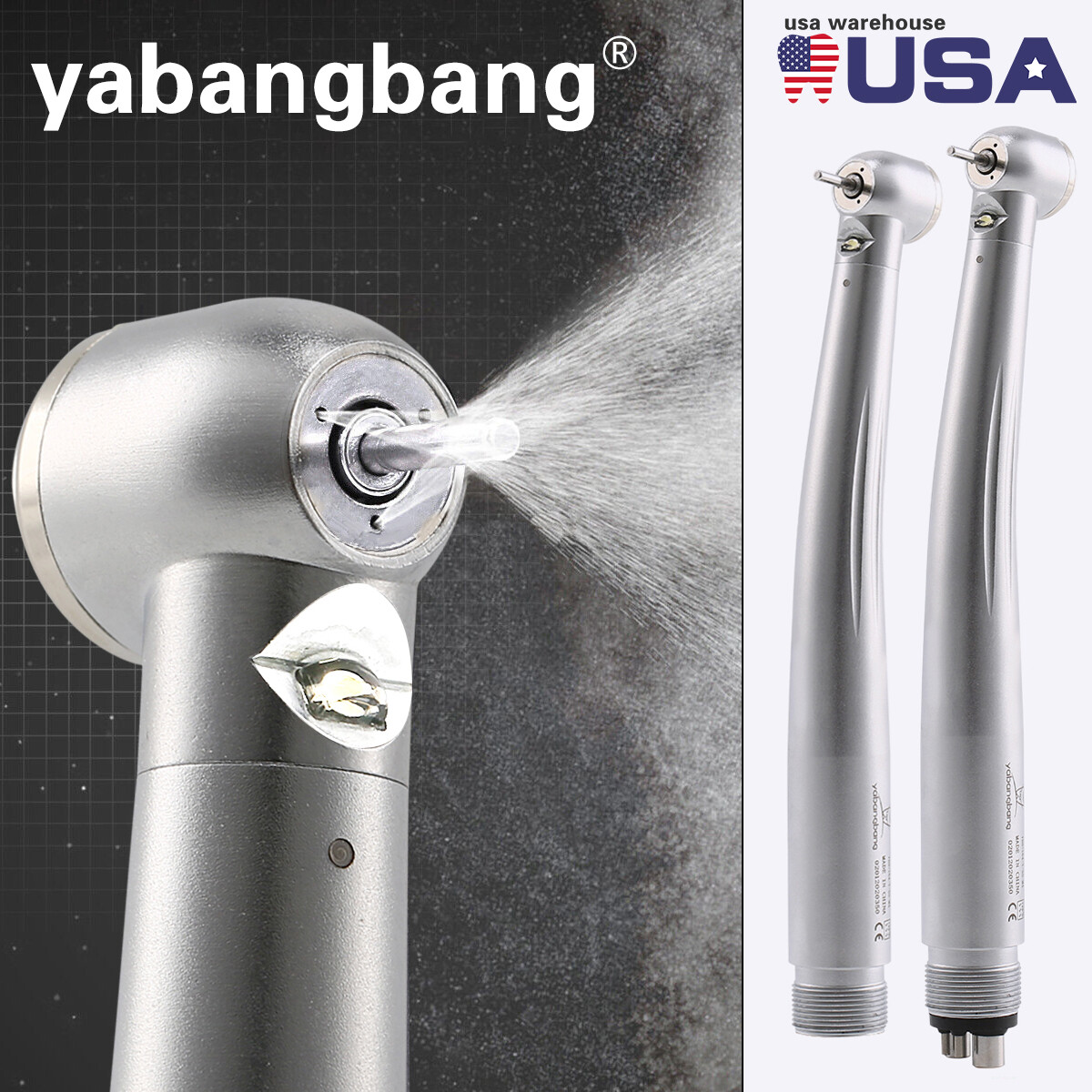 Yabangbang E-generator Dental LED Fiber Optic High Speed Handpiece 4 Holes YBM