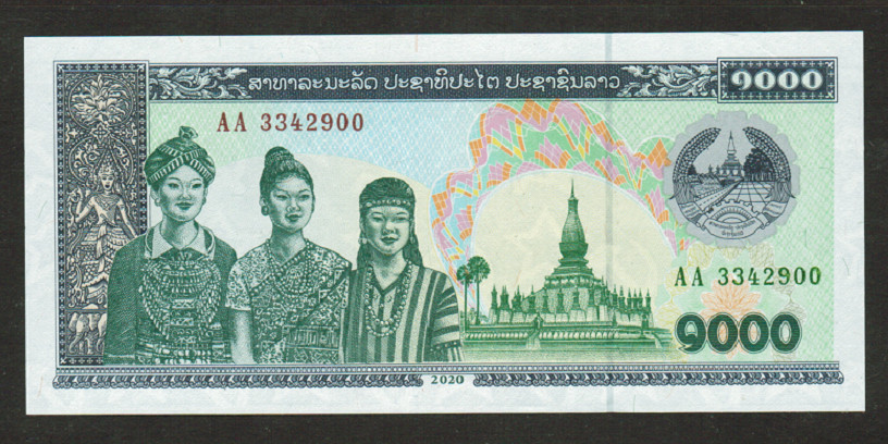 LAOS BANKNOTE 1000 KIP 2020 UNC