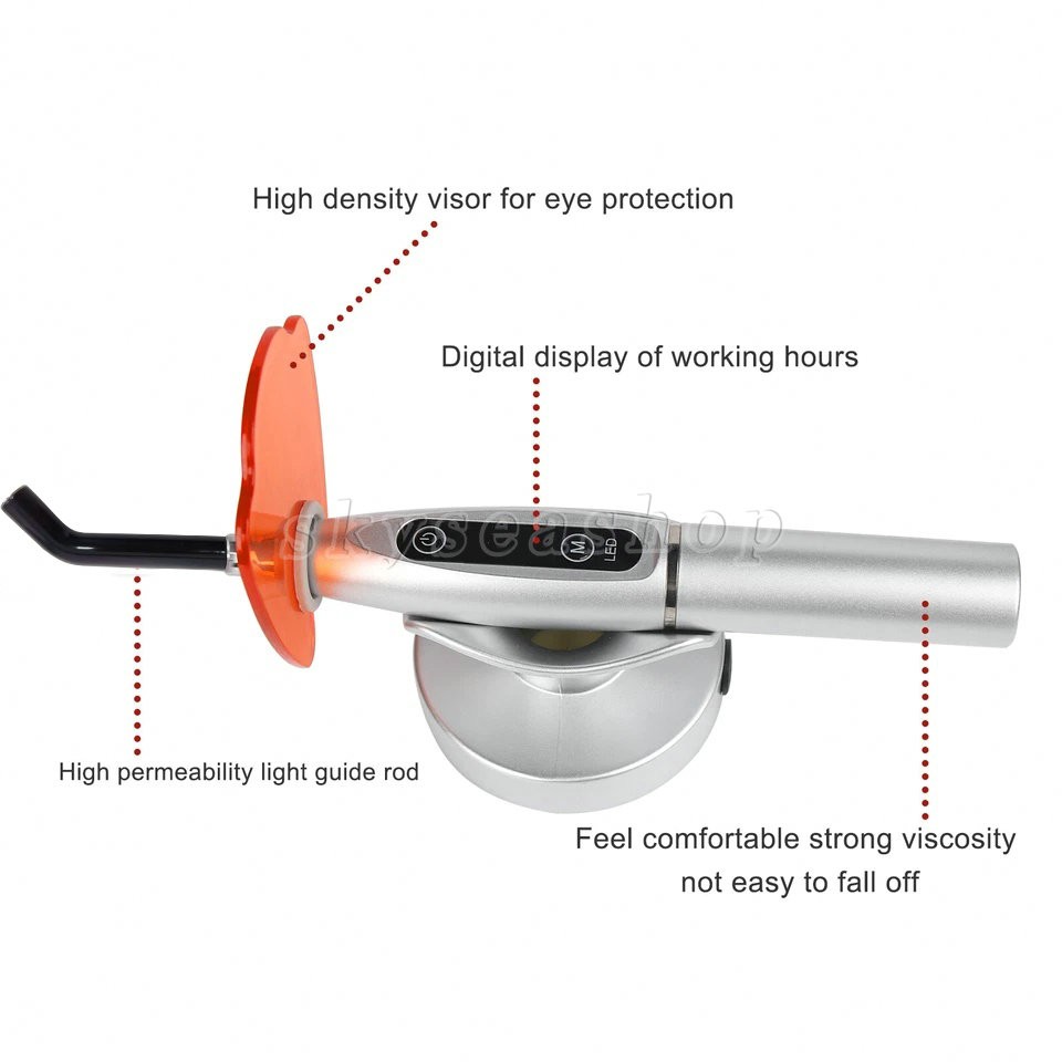 Upgraded Rainbow LED Curing Light 1500-2000mw/cm2 3 Modes Silver Dental