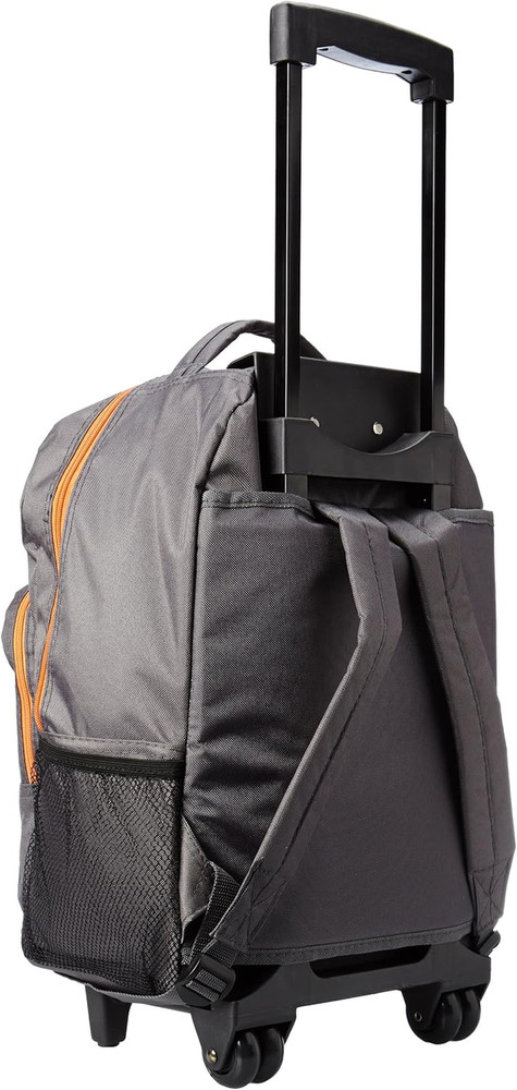 Double Handle Rolling Backpack, Charcoal, 17"