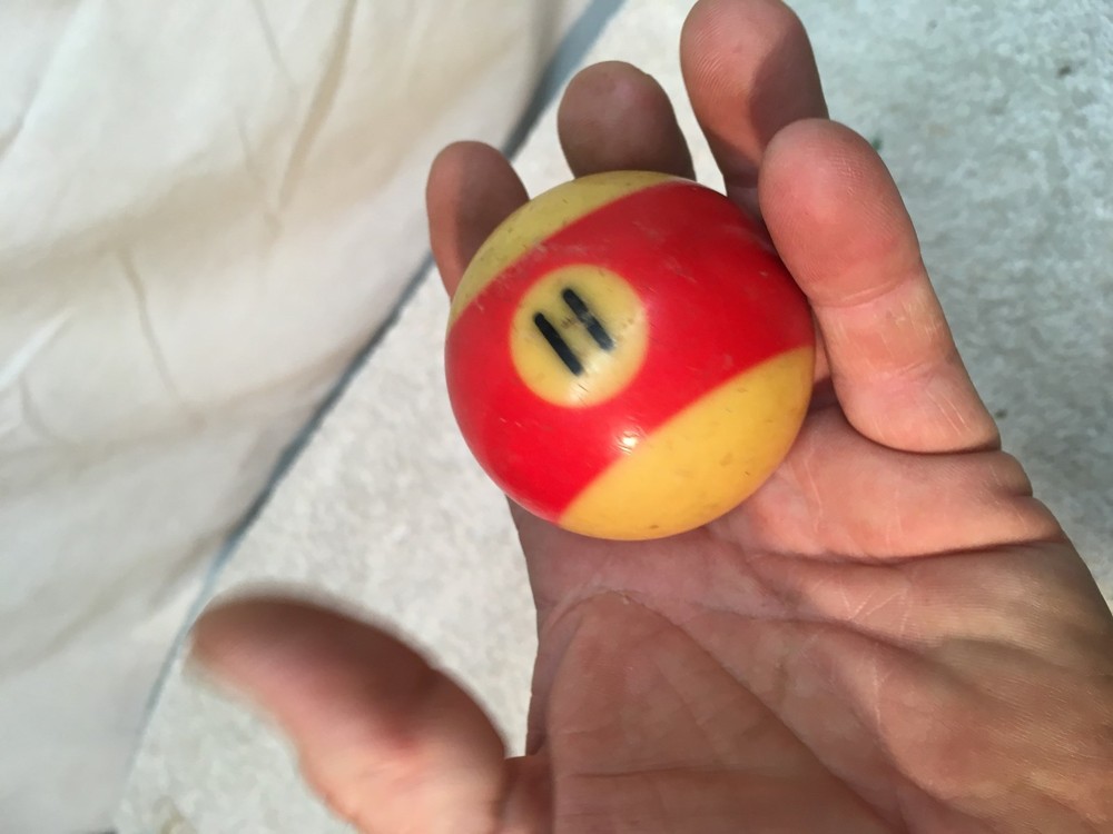 VINTAGE 2 1/4" POOL BILLIARD BALL #11 STRIPED