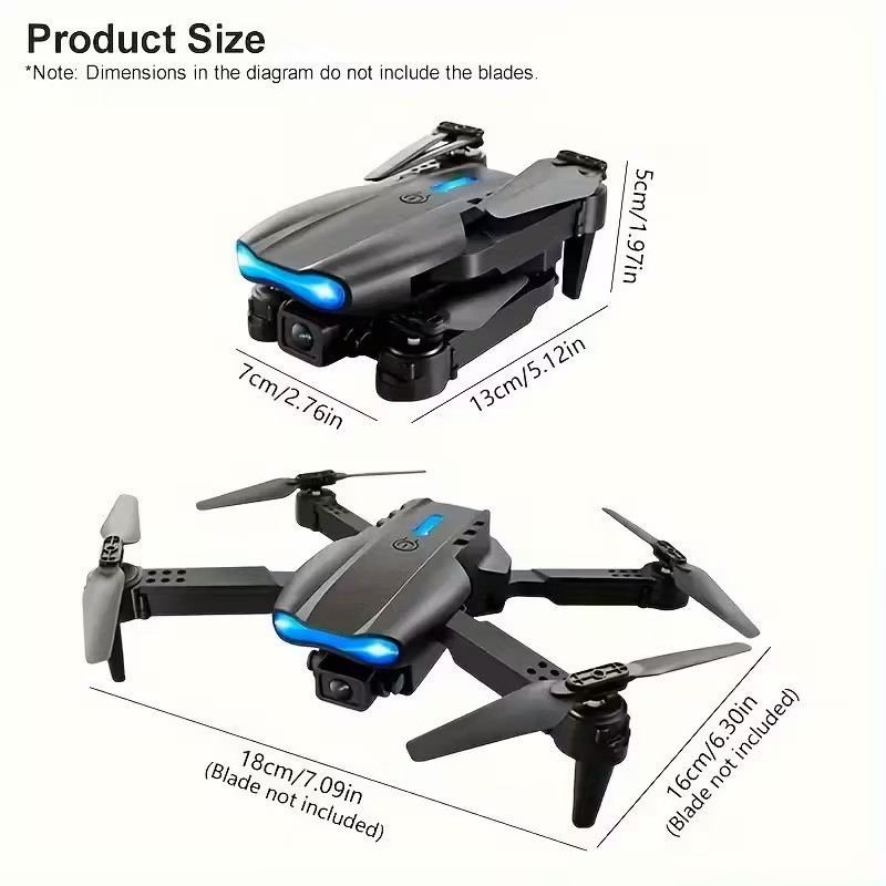 E99 Pro Drone With Dual Camera With Battery Foldable RC Quadcopter For Beginne