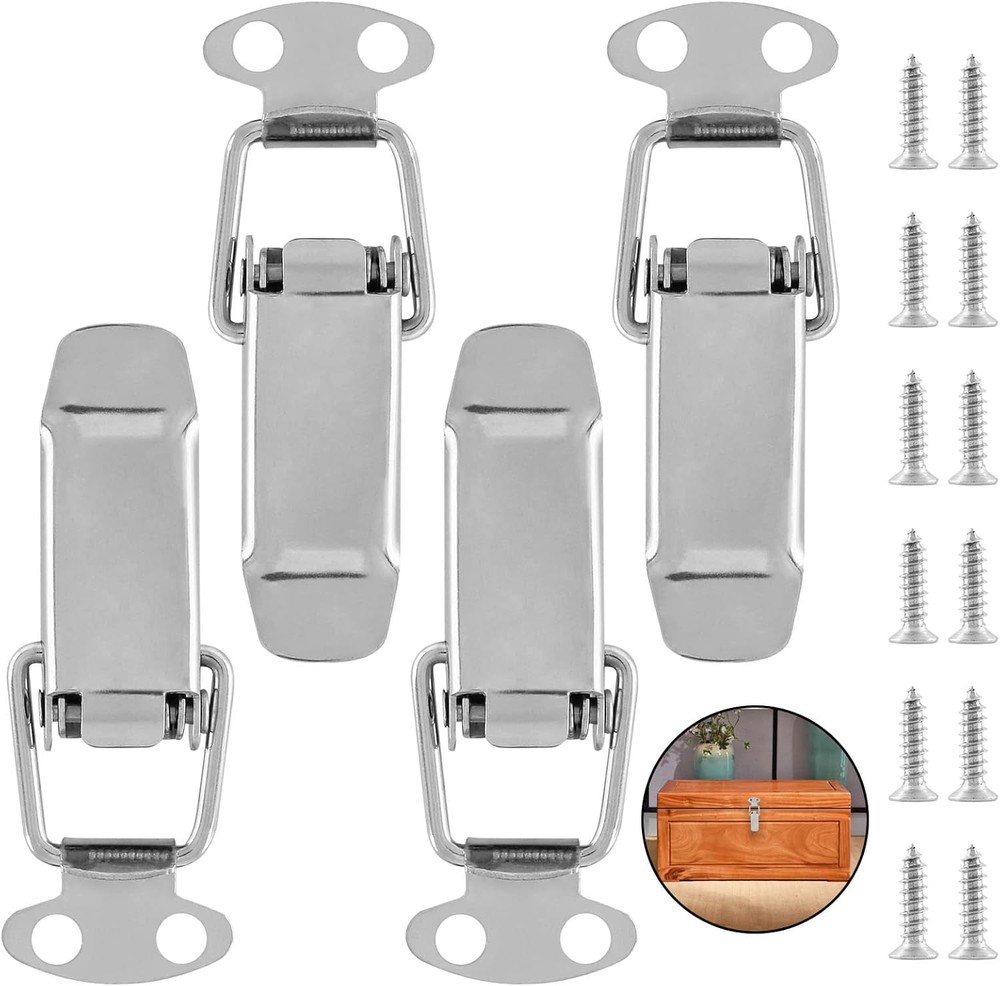 4Pcs Spring Loaded Toggle Latch, 2.3" Stainless Steel Toggle Latch Catch Hasps C