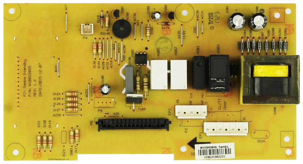 Whirlpool Microwave W10849846 Control Board
