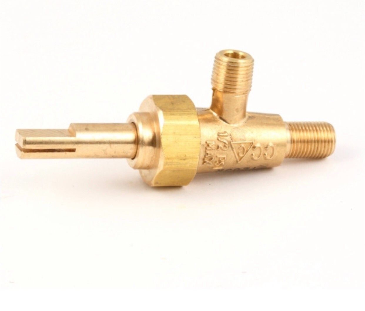 American Range Brass Burner Valve 1/8" MPT Gas IN/OUT - 521166