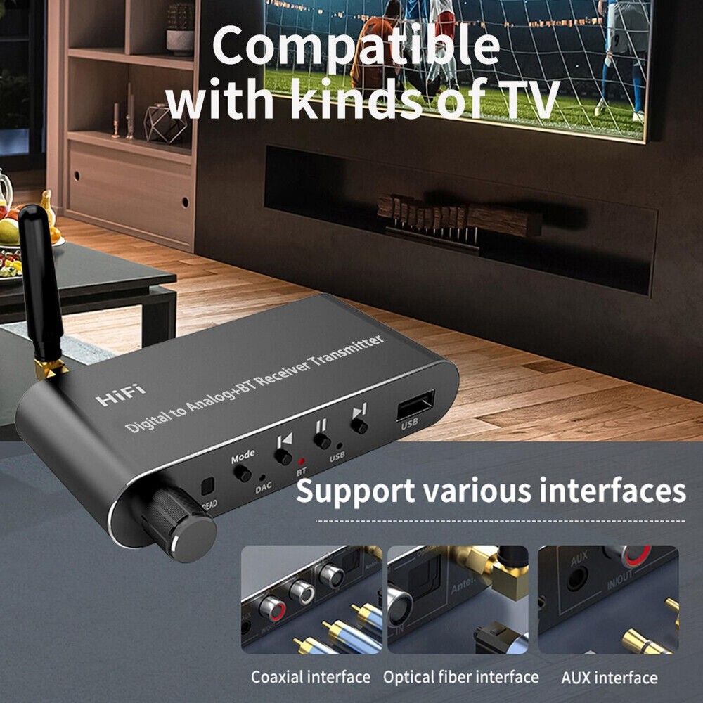 USB-C Type Bluetooth Digital to Analog RCA Audio Adapter Receiver Transmitter