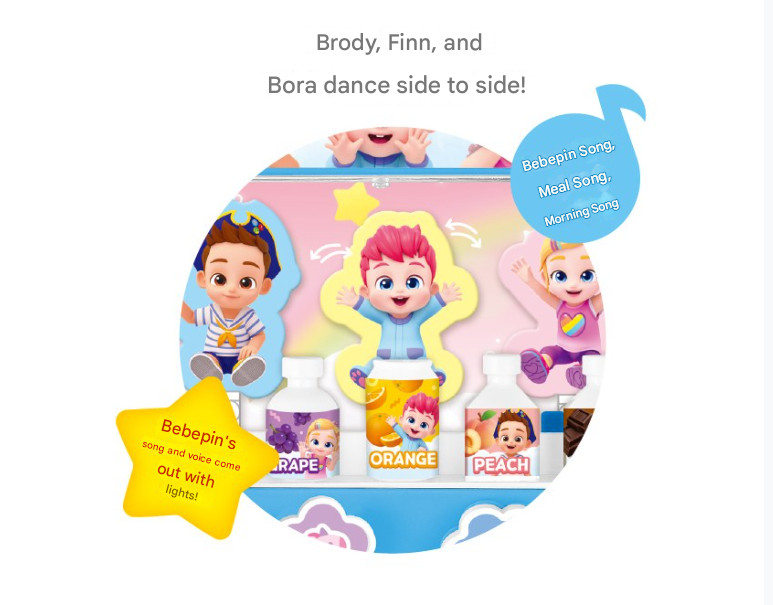 Pinkfong Bebefin Singing Vending Machine LED Light Play Set Kid Interactive Toy
