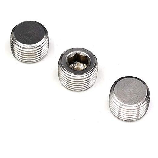 Stainless Steel 3/8" NPT Male Thread Pipe Plug Internal Hex Socket Pipe
