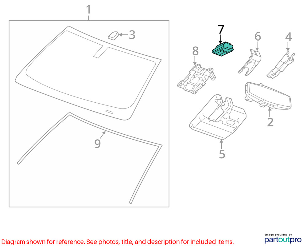 22 GMC CANYON ELEVATION CAMERA FRONT VIEW WINDSHIELD MOUNTED 84159610