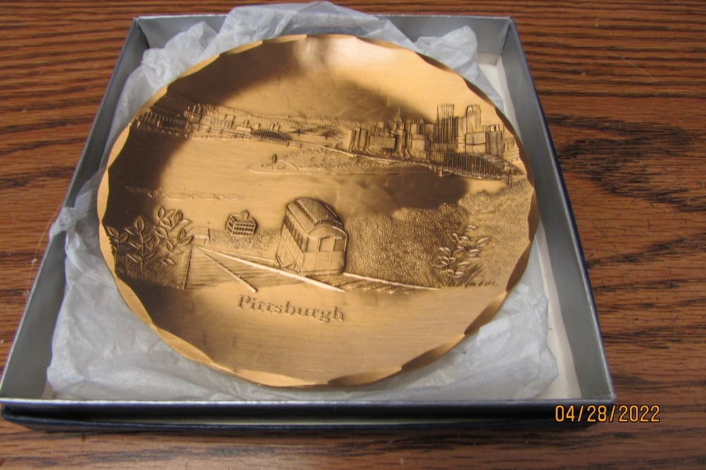 wendell august hammered solid bronze coin holder pittsburgh pa landscape
