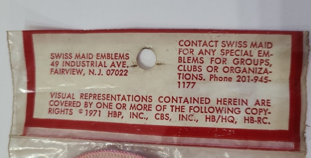 Swiss Maid Patch Lambsy Vintage Patch Quality Emblems 1971 NOS Read ⬇️ C