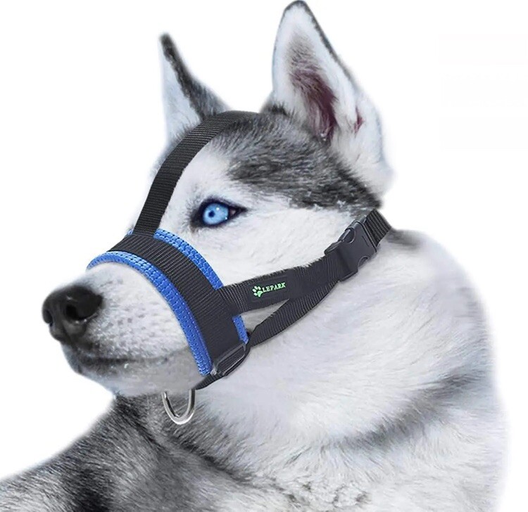 Head Strap Dog Muzzle Prevent from Taking Off by Paws For S,M,L Dogs