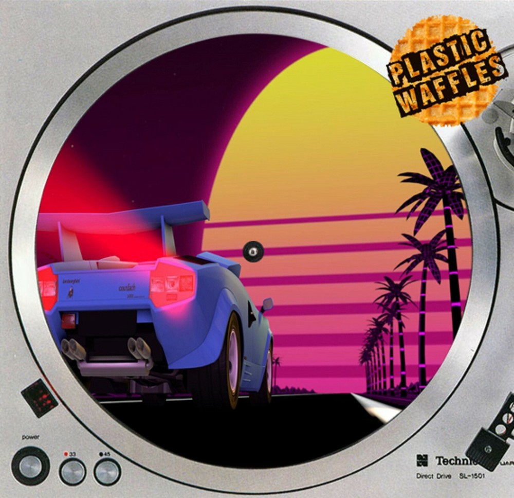 Synthwave Sun #3 Slipmat Turntable 12" LP Record Player, DJ Audiophile