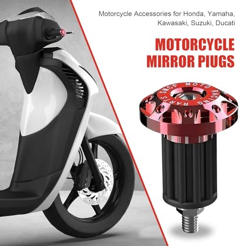 Universal Motorcycle Bar End Plug, Shockproof Handlebar End Caps, 2 PCS Red