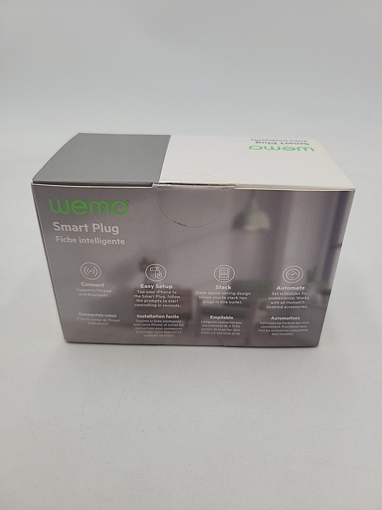 WeMo Smart Plug White Thread Bluetooth Apple HomeKit Easy Setup WSP100