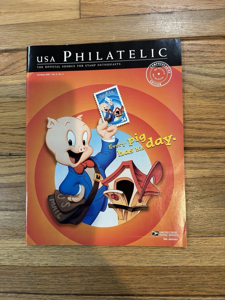USA Philatelic Catalog 2001- Looney Tunes - Porky Pig, Road Runner, Lucille Ball