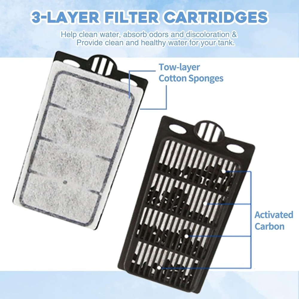 10 Pack Auqarium Filter Replacement Plates, Turtle Tank Filter Sponges, Suitable