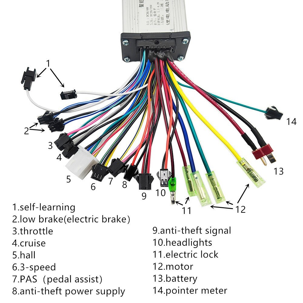 36V 48V 350W E-Bike Controller Electric Scooter Brushless Controller with PAS