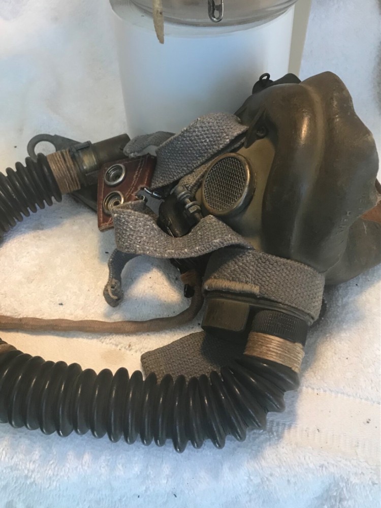 WW2 RAF/RCAF Named ID Numberd Leather Type C Helmet & Oxygen Mask
