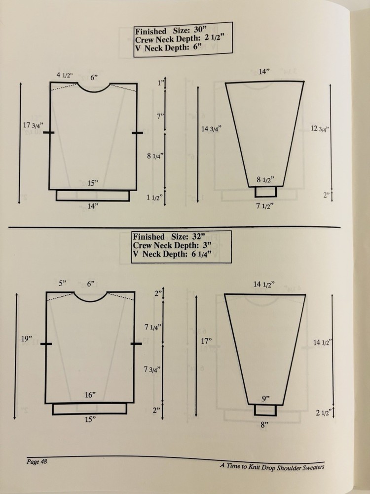 Machine Knitting Instruction Book - Drop Shoulder Sweaters (Rev. 1989)