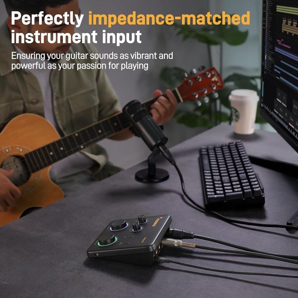 Professional USB Audio Interface with ASIO Driver for Streaming & Music Creation