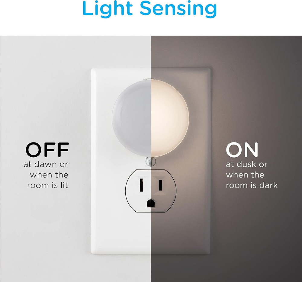 Color Changing Mini LED Night Light, Plug-in, Dusk to Dawn Sensor, Compact, 3 Mo