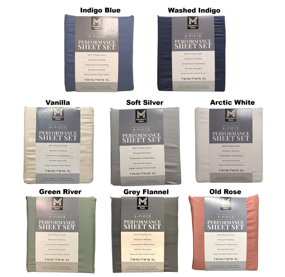 Member's Mark Moisture Wicking Performance Solid Sheet Set