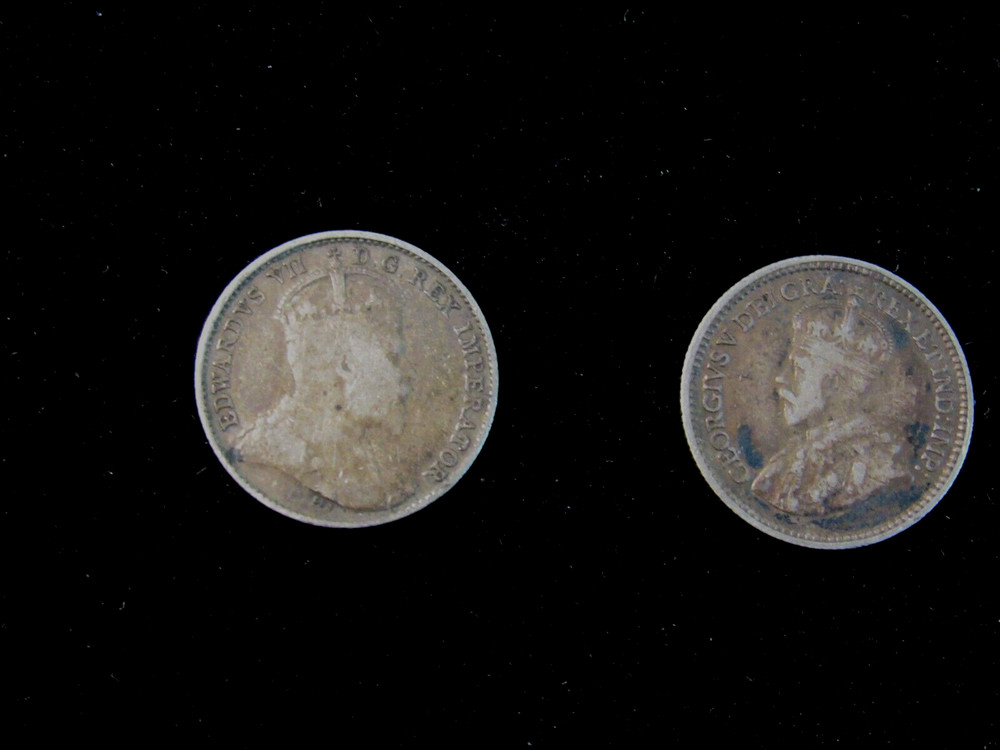 Five Canandian nickels silver