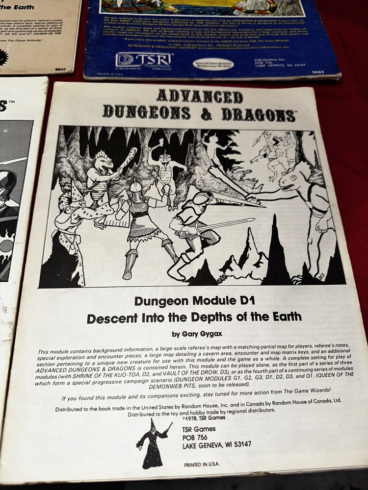 ADVANCED D&D DUNGEON MODULES TSR 1978