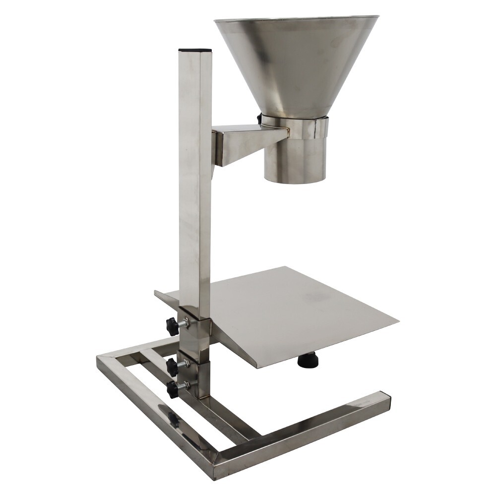 Stainless Manual Feeding Hopper w/Support＆Lifting Platform Funnel BottomDia3.9''