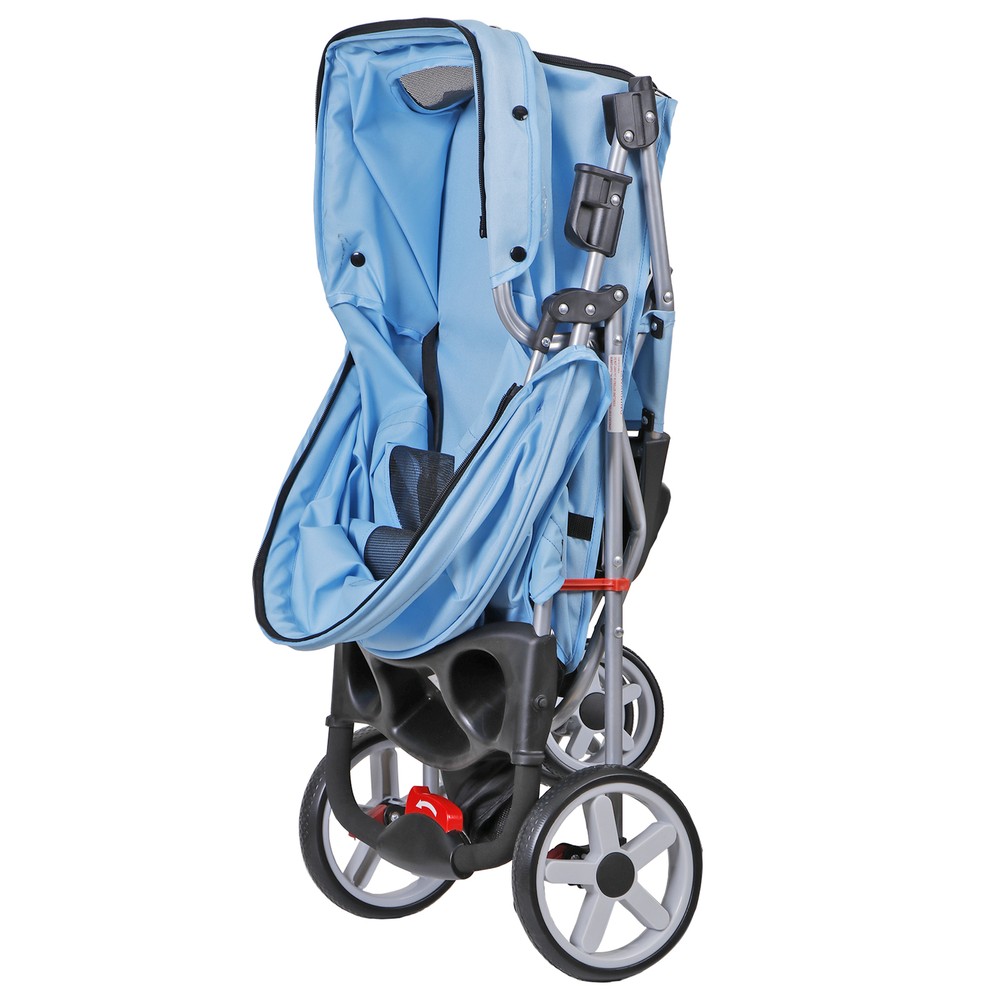 Dog Stroller 3 Wheels Pet Stroller Cat Jogger Stroller Lightweight Foldable Blue