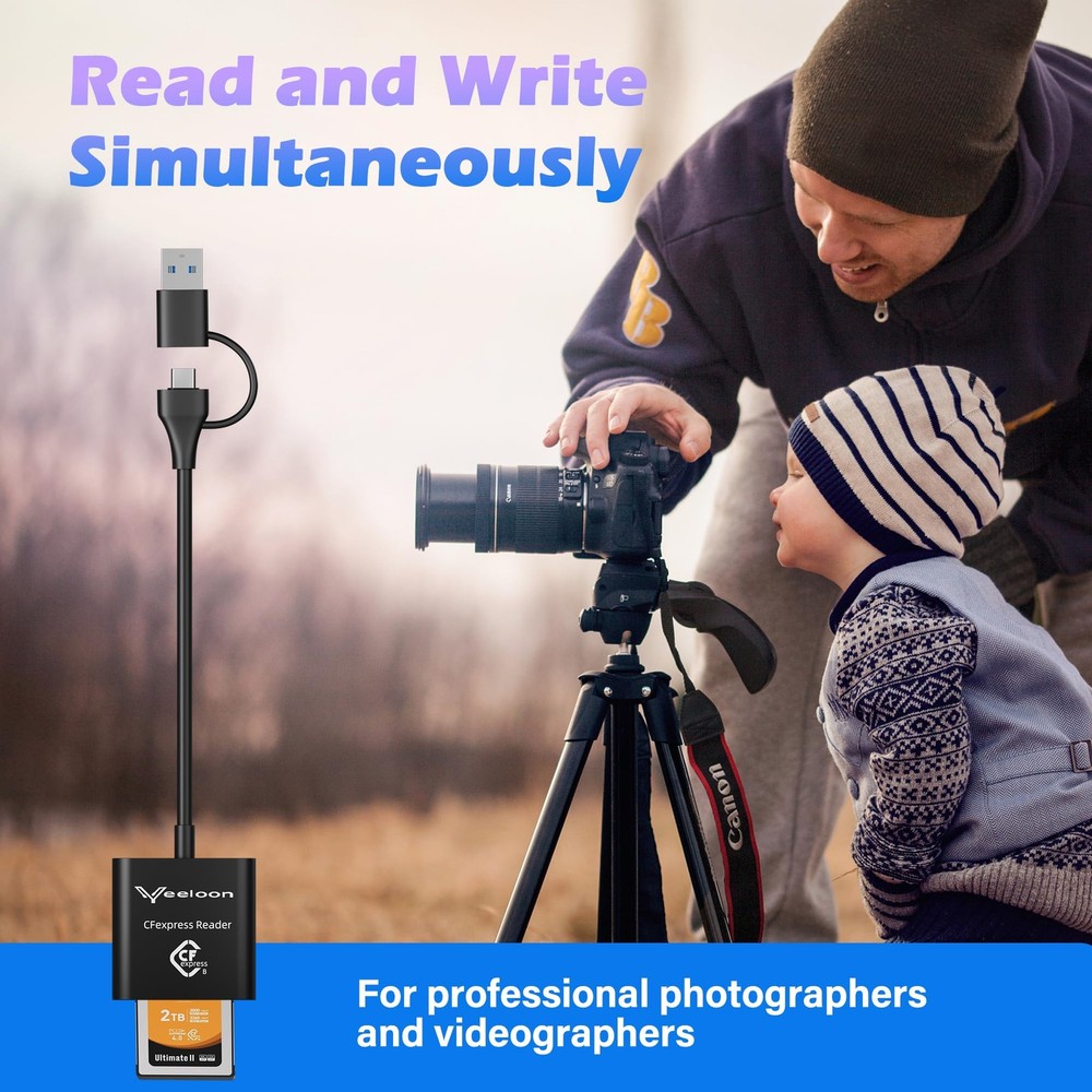 CFexpress Card Reader USB 3.2 Gen 2 Type-C A for Type B A Cards Pouch