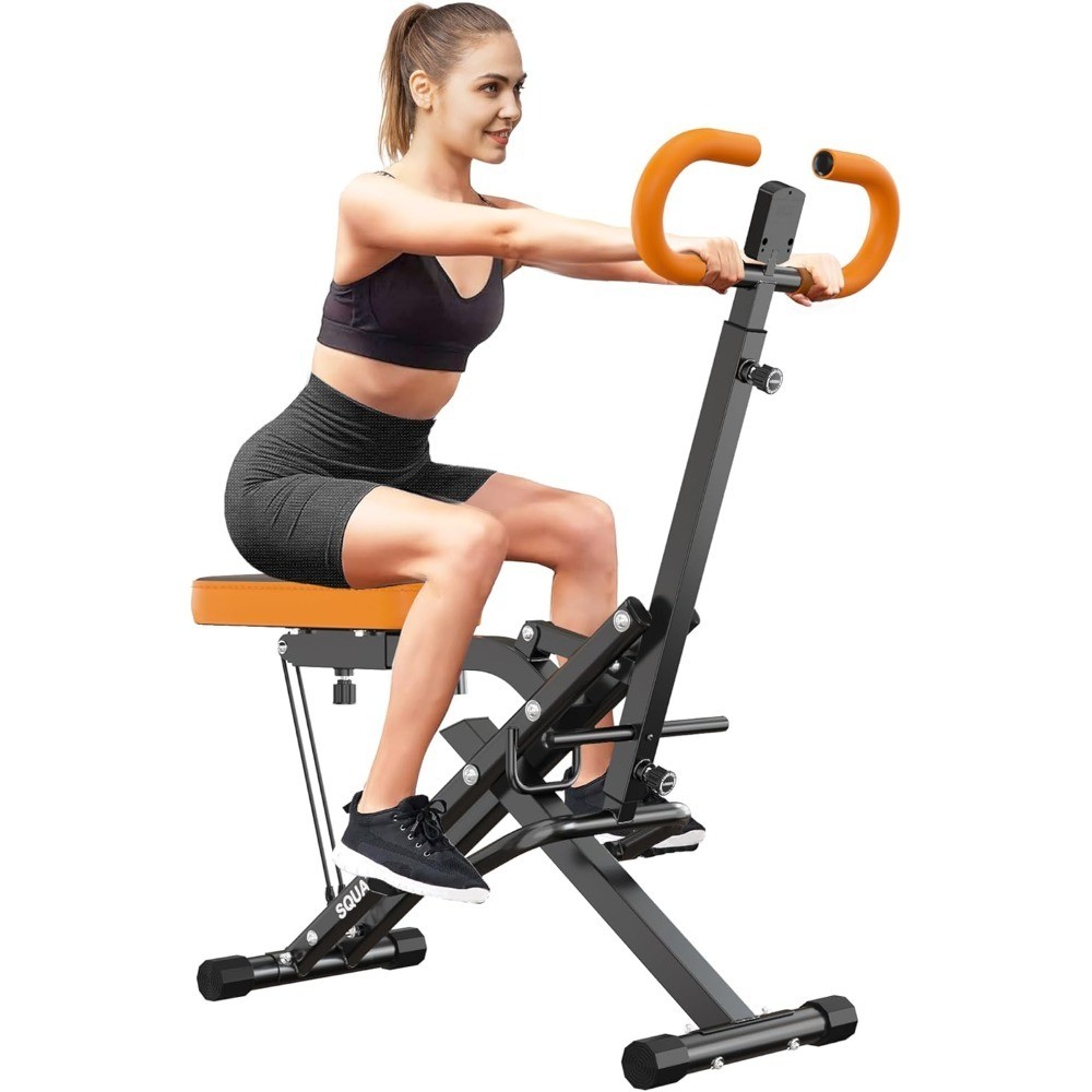 Squat Machine for Home Gym Adjustable Resistance Rowing Trainer with Full Motion