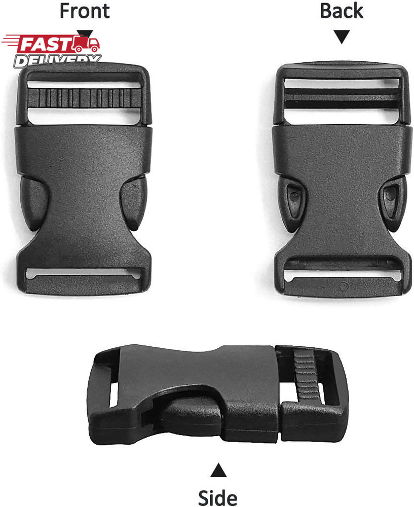 Petutu 20 Pack Plastic Buckles 1 Inch Quick Side Release Buckles for Backpack We
