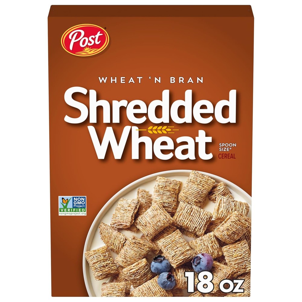 Post Wheat n Bran  Shredded Wheat, Breakfast Cereal, Excellent Source  1 count